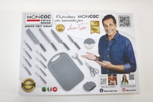 JOGO DE FACAS - 17 PEÇAS (CINZA)