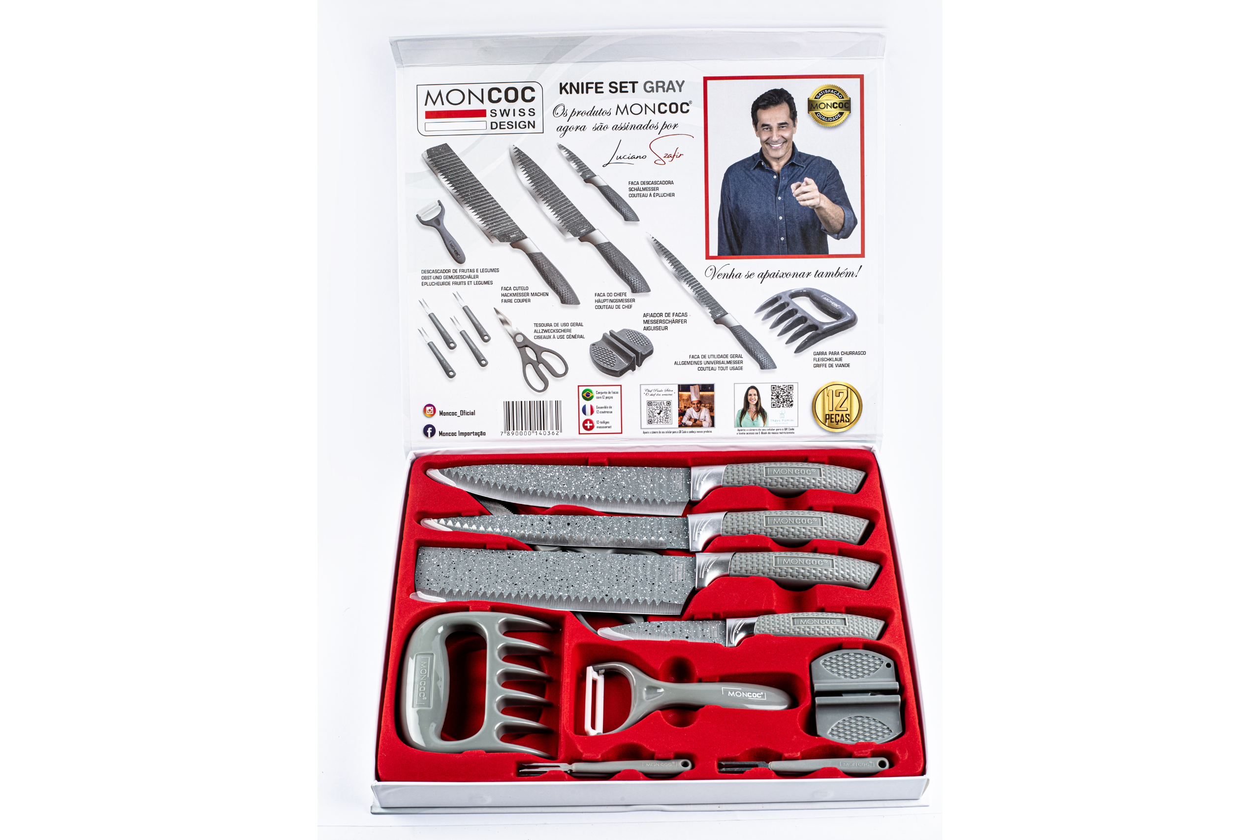 Facas 12 Peças - Cinza