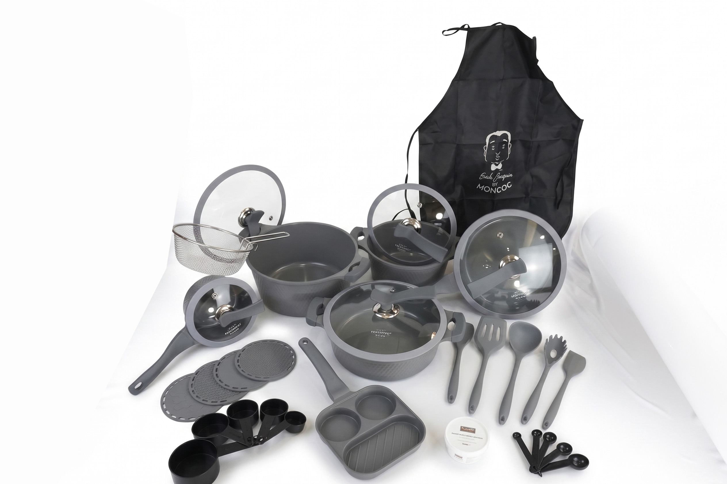 Jogo de Panelas 33 pcs - Arezzo - Cinza Elegante